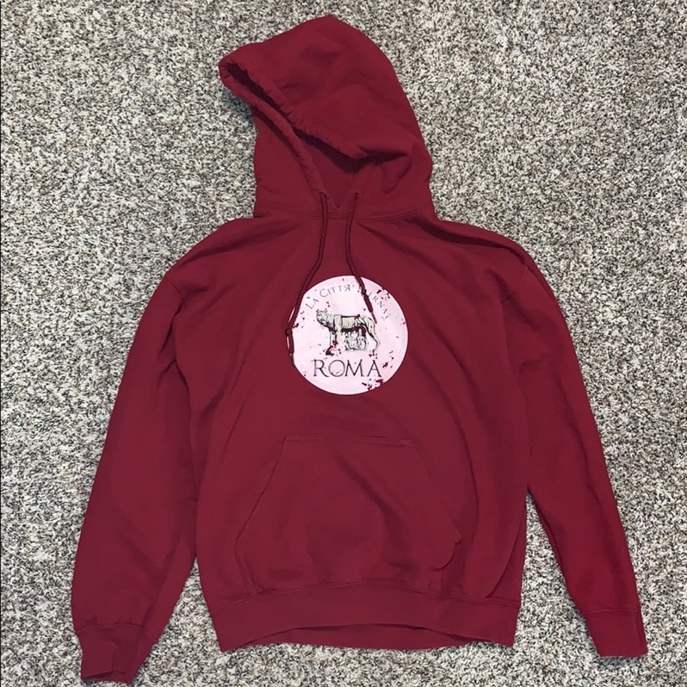 Rome Italy Maroon Hoodie